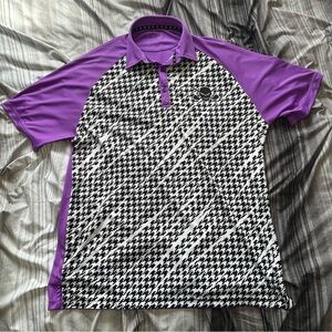 Tattoo Golf Purple And White Golf Polo Mens Size XL